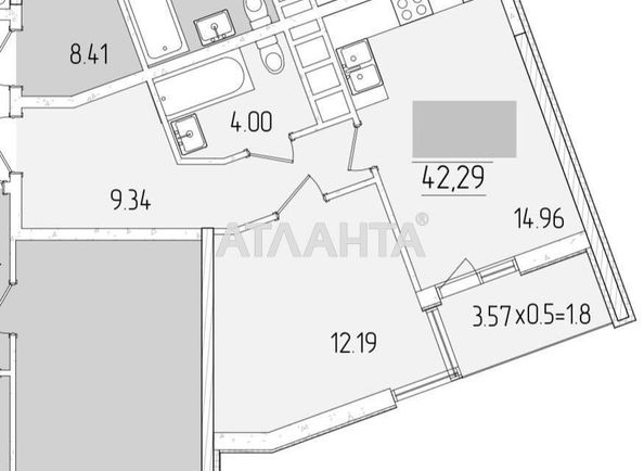 1-кімнатна квартира за адресою вул. Краснова (площа 42,3 м²) - Atlanta.ua - фото 7