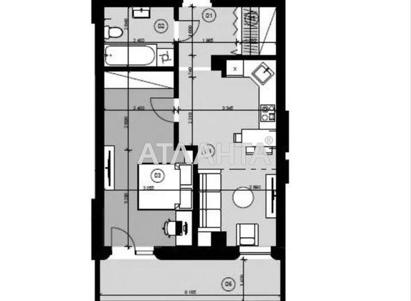 1-room apartment apartment by the address st. Lesi Ukrainki (area 50,6 m²) - Atlanta.ua - photo 13