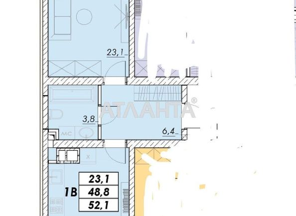 1-room apartment apartment by the address st. Prokhorovskaya Khvorostina (area 52,1 m²) - Atlanta.ua - photo 7