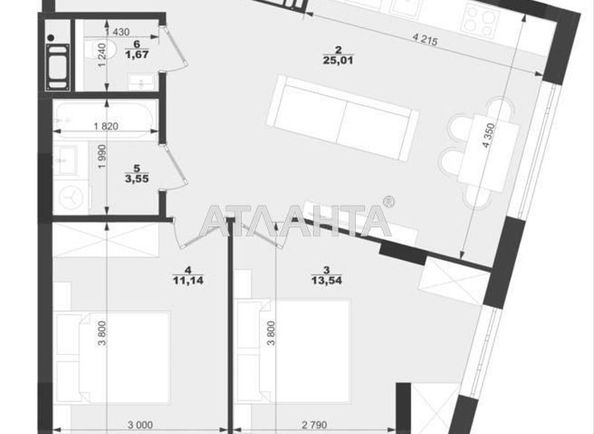 2-rooms apartment apartment by the address st. Trilovskogo (area 56 m²) - Atlanta.ua - photo 8