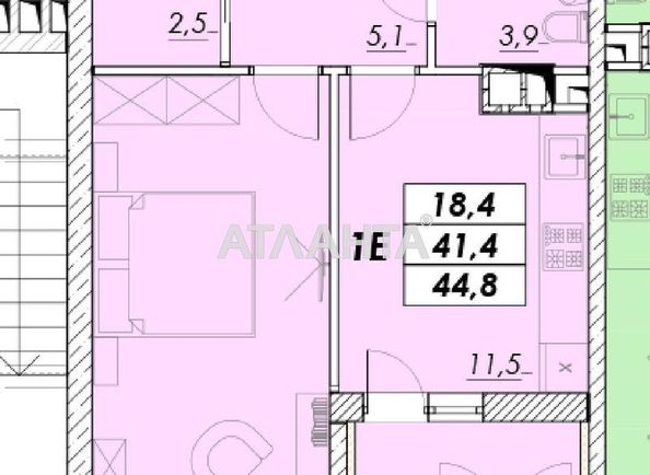 1-room apartment apartment by the address st. Prokhorovskaya Khvorostina (area 44,8 m²) - Atlanta.ua - photo 2