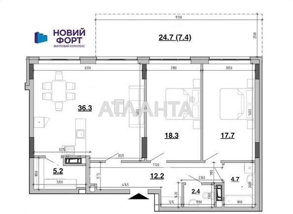 2-rooms apartment apartment by the address st. Volynskaya ul (area 104 m²) - Atlanta.ua - photo 3