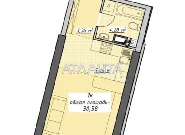1-room apartment apartment by the address st. Kurortnyy per (area 30,6 m²) - Atlanta.ua - photo 2