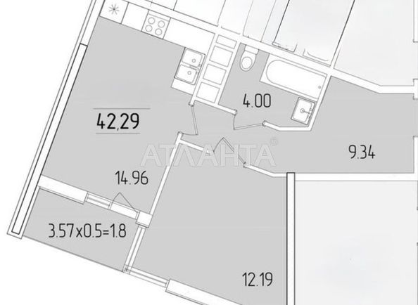 1-комнатная квартира по адресу ул. Краснова (площадь 42 м²) - Atlanta.ua