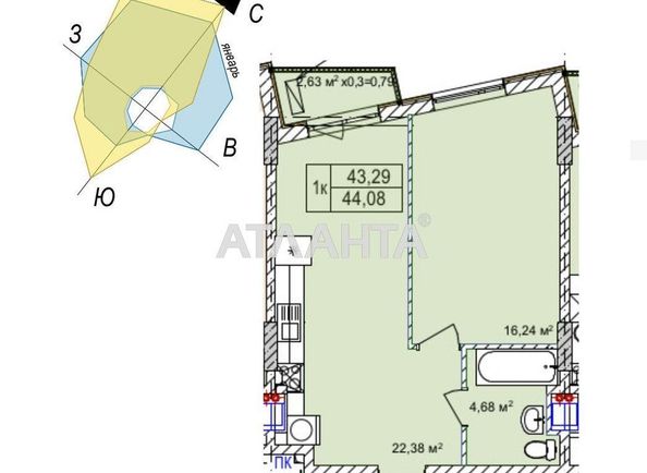 1-room apartment apartment by the address st. Chubaevskaya Selsovetskaya (area 50,0 m²) - Atlanta.ua - photo 3