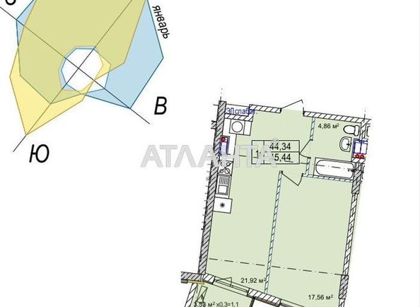 1-room apartment apartment by the address st. Chubaevskaya Selsovetskaya (area 47,4 m²) - Atlanta.ua - photo 9