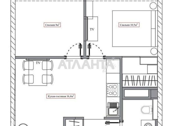 1-room apartment apartment by the address st. Zhemchuzhnaya (area 45 m²) - Atlanta.ua - photo 4