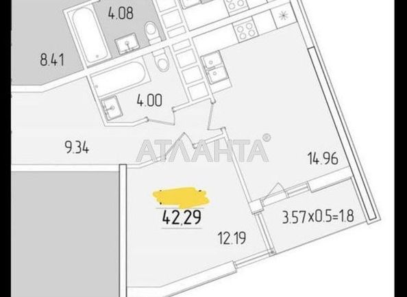 1-room apartment apartment by the address st. Krasnova (area 42,3 m²) - Atlanta.ua - photo 7