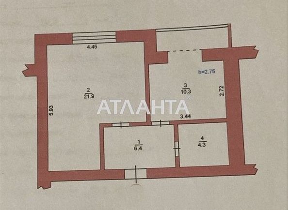 1-комнатная квартира по адресу ул. Парусная (площадь 46,1 м²) - Atlanta.ua - фото 2