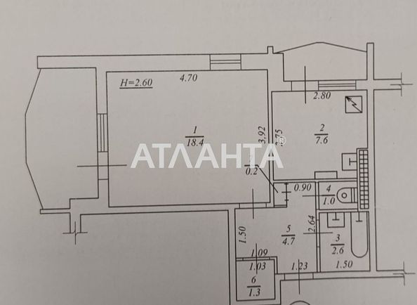 1-комнатная квартира по адресу Глушко ак. Пр. (площадь 41 м²) - Atlanta.ua