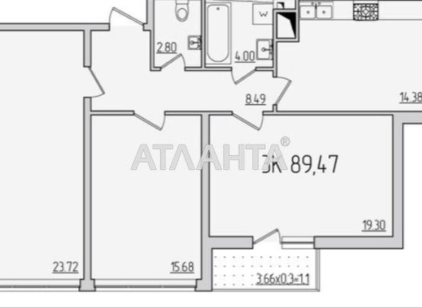 2-rooms apartment apartment by the address st. Genuezskaya (area 89,4 m²) - Atlanta.ua - photo 14