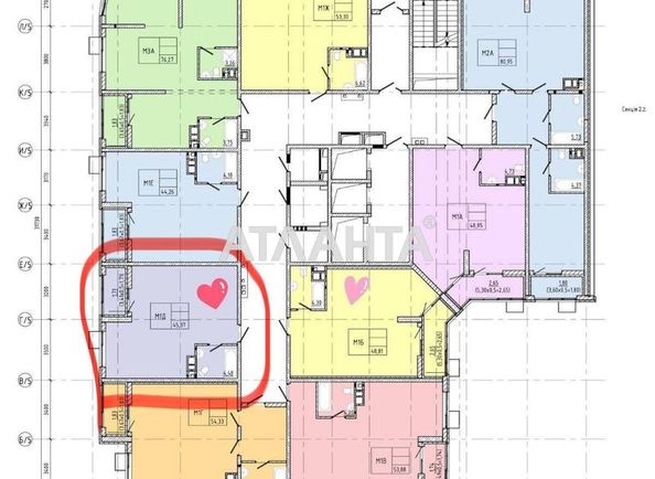 1-кімнатна квартира за адресою вул. Франка Івана (площа 45,4 м²) - Atlanta.ua - фото 2