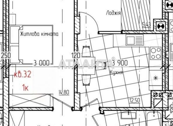 1-комнатная квартира по адресу ул. Коперніка Міколая (площадь 45,3 м²) - Atlanta.ua - фото 2
