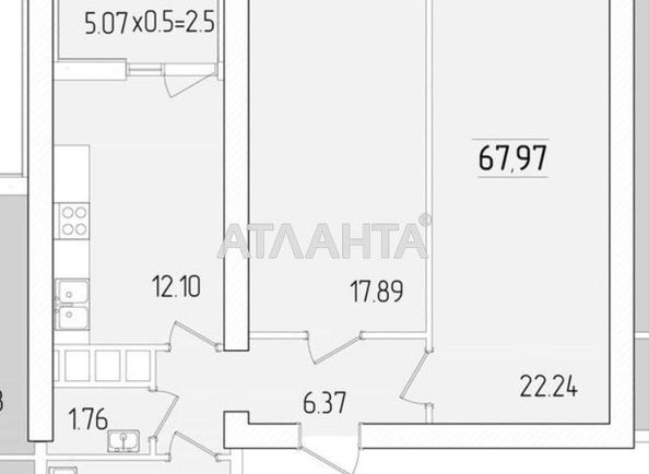 2-rooms apartment apartment by the address st. Krasnova (area 68,0 m²) - Atlanta.ua - photo 2