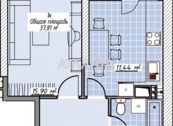 1-кімнатна квартира за адресою вул. Генуезька (площа 38,5 м²) - Atlanta.ua - фото 11