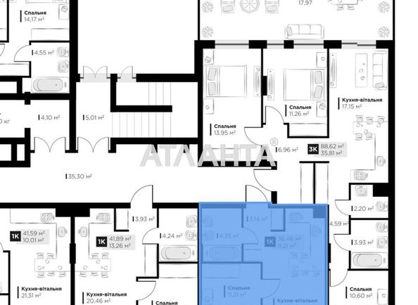 1-room apartment apartment by the address st. Galitskaya (area 36,5 m²) - Atlanta.ua - photo 3