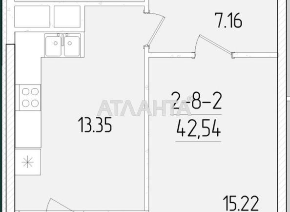 1-кімнатна квартира за адресою вул. Краснова (площа 42,5 м²) - Atlanta.ua - фото 6