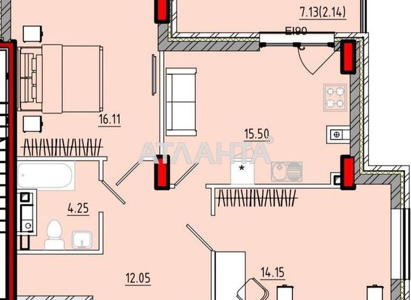 2-комнатная квартира по адресу Фонтанская дор. (площадь 64,4 м²) - Atlanta.ua