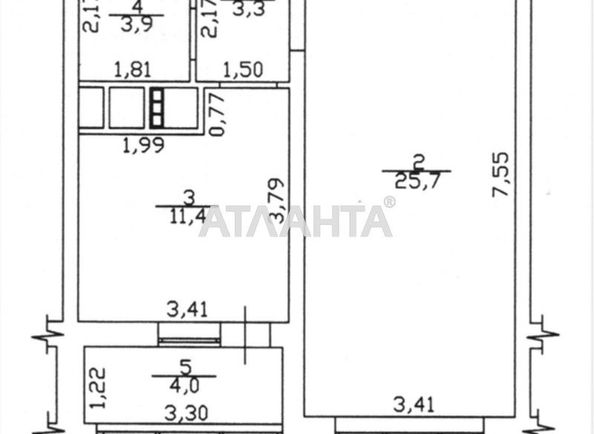 1-room apartment apartment by the address st. Kanatnaya Sverdlova (area 48,3 m²) - Atlanta.ua - photo 3