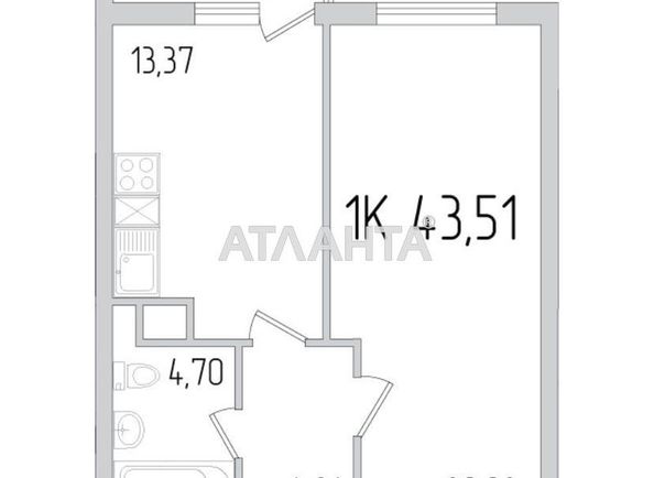 2-кімнатна квартира за адресою вул. Сахарова (площа 44 м²) - Atlanta.ua - фото 11