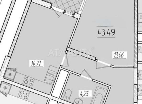 1-кімнатна квартира за адресою вул. Краснова (площа 43,5 м²) - Atlanta.ua - фото 2
