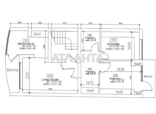 3-rooms apartment apartment by the address st. Dacha Kovalevskogo Amundsena (area 70 m²) - Atlanta.ua - photo 13