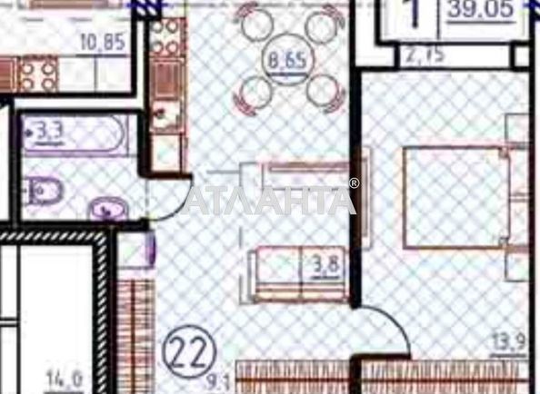 1-кімнатна квартира за адресою вул. Геранева (площа 39,1 м²) - Atlanta.ua - фото 9