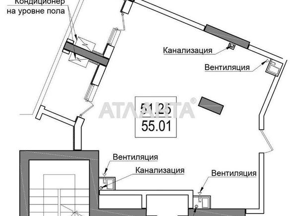 1-room apartment apartment by the address st. Dacha Kovalevskogo Amundsena (area 55,0 m²) - Atlanta.ua