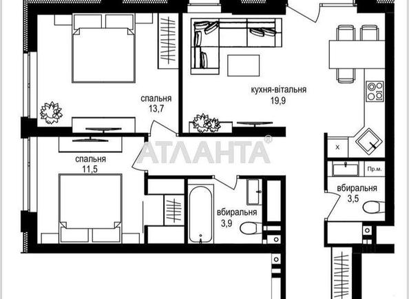 2-комнатная квартира по адресу Кирпичный пер. (площадь 70 м²) - Atlanta.ua - фото 11