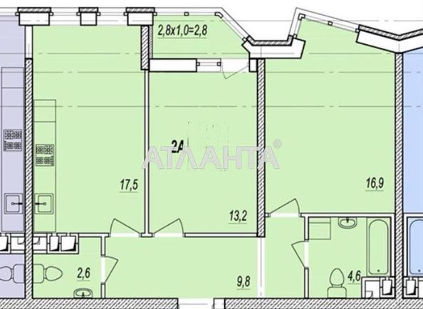 2-rooms apartment apartment by the address st. Prokhorovskaya Khvorostina (area 69 m²) - Atlanta.ua
