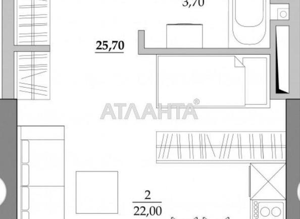 1-room apartment apartment by the address st. Vilyamsa ak (area 25,7 m²) - Atlanta.ua - photo 2