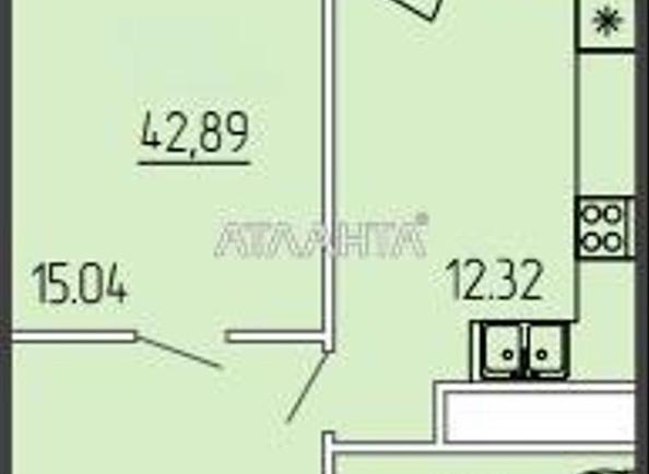 1-кімнатна квартира за адресою вул. Краснова (площа 43,2 м²) - Atlanta.ua