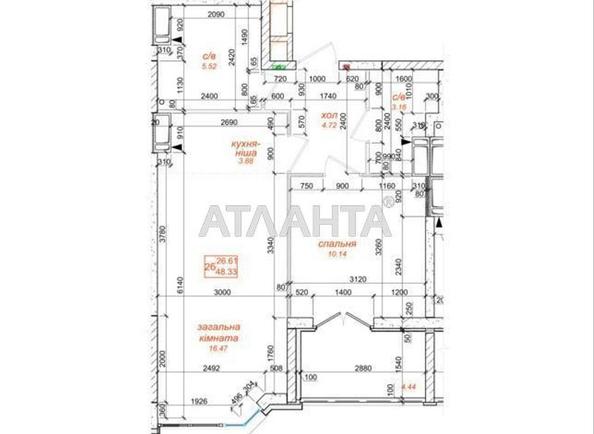 2-rooms apartment apartment by the address st. Odesskoe shosse (area 48,3 m²) - Atlanta.ua - photo 11