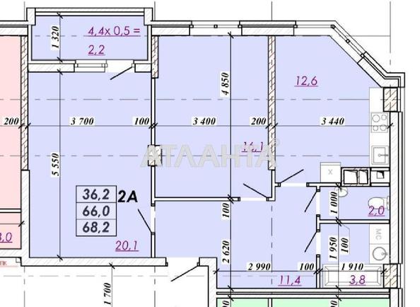 2-комнатная квартира по адресу Овидиопольская дор. (площадь 69,2 м²) - Atlanta.ua - фото 2