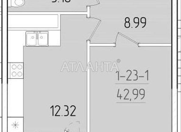 1-кімнатна квартира за адресою вул. Краснова (площа 42,9 м²) - Atlanta.ua - фото 2