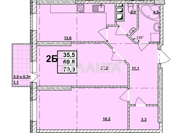 2-rooms apartment apartment by the address st. Zhabotinskogo Proletarskaya (area 71 m²) - Atlanta.ua - photo 18