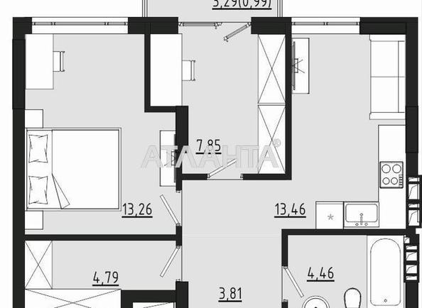 2-rooms apartment apartment by the address st. Chekhova (area 48,3 m²) - Atlanta.ua - photo 5
