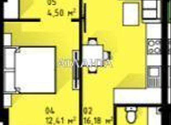 1-room apartment apartment by the address st. Dnepropetr dor Semena Paliya (area 45,4 m²) - Atlanta.ua