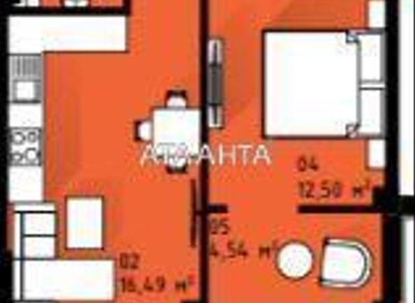 1-room apartment apartment by the address st. Dnepropetr dor Semena Paliya (area 46,1 m²) - Atlanta.ua
