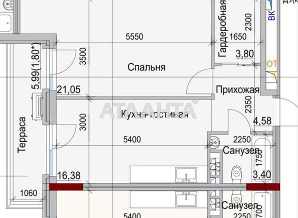 1-комнатная квартира по адресу ул. Дачная (площадь 51,4 м²) - Atlanta.ua