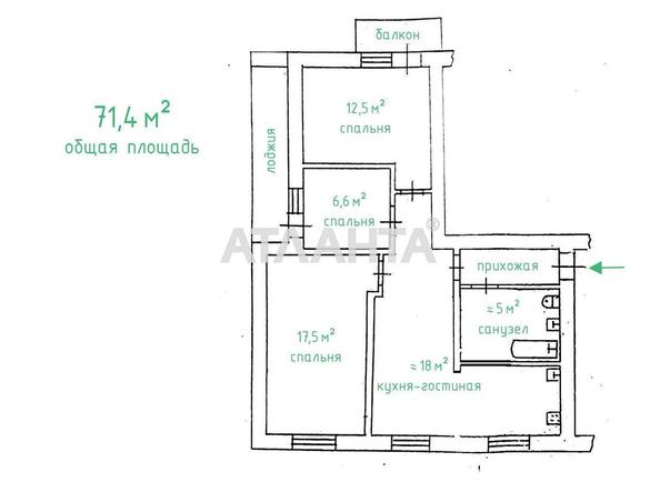 4+-rooms apartment apartment by the address st. Krasnova (area 71,4 m²) - Atlanta.ua - photo 2