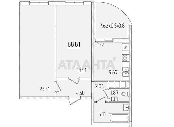 2-rooms apartment apartment by the address st. Krasnova (area 68,8 m²) - Atlanta.ua - photo 2