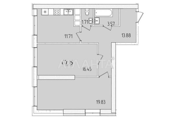 2-rooms apartment apartment by the address st. Krasnova (area 67,2 m²) - Atlanta.ua - photo 2