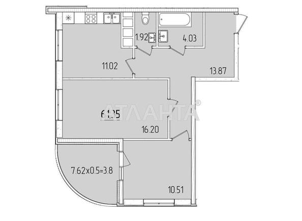 2-rooms apartment apartment by the address st. Krasnova (area 61,4 m²) - Atlanta.ua - photo 2