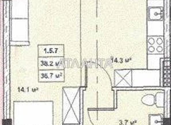 1-room apartment apartment by the address st. Bocharova gen (area 38,2 m²) - Atlanta.ua - photo 2