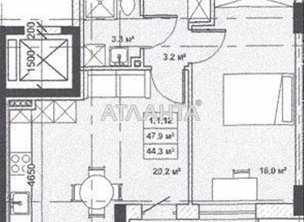 1-комнатная квартира по адресу ул. Бочарова ген. (площадь 45,8 м²) - Atlanta.ua - фото 2