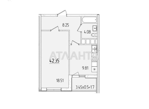 1-кімнатна квартира за адресою вул. Краснова (площа 42,4 м²) - Atlanta.ua - фото 2