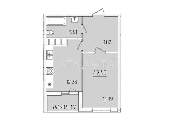 1-room apartment apartment by the address st. Krasnova (area 42,4 m²) - Atlanta.ua