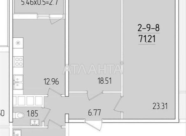 2-rooms apartment apartment by the address st. Krasnova (area 71,2 m²) - Atlanta.ua