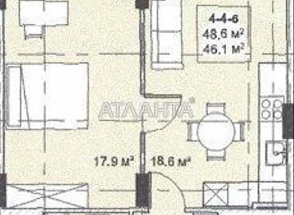 1-кімнатна квартира за адресою вул. Бочарова ген. (площа 46,1 м²) - Atlanta.ua - фото 2
